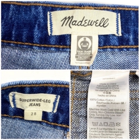 Madewell Super Wide Leg Jeans in Airley Wash Workwear Edition Size28 #ND544 - Picture 6 of 11